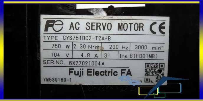 Fuji Electric GYS751DC2-T2A-B AC Servo Motor 750W 200Hz - PLC DCS ...